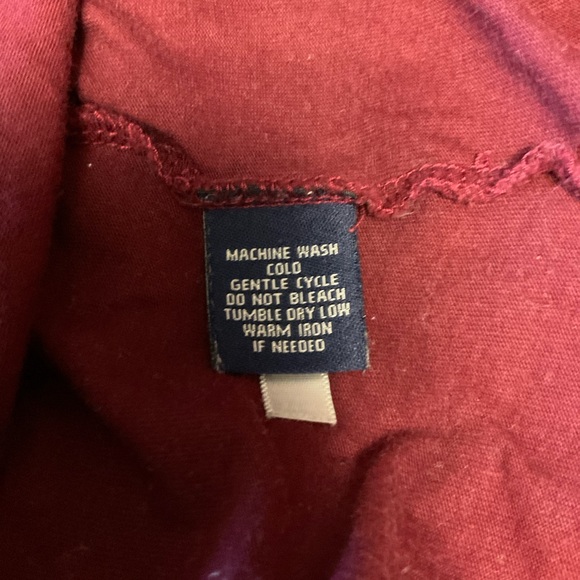 Chaps Burgundy Ruffled Blouse - Picture 8 of 8